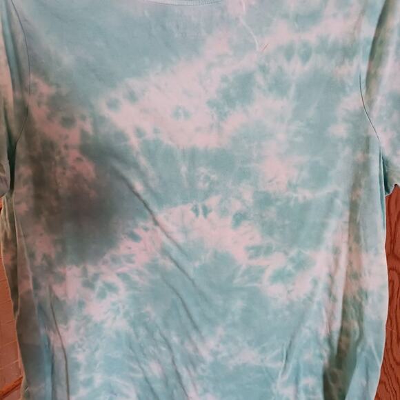 Time and Tru Aqua Heart Tie Dye V-Neck T-Shirt Size 3XL SKU 364 - Picture 4 of 4